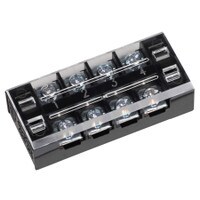 4 Pole 25A Barrier Terminal Strip with Snap-on Clear Plastic Cover